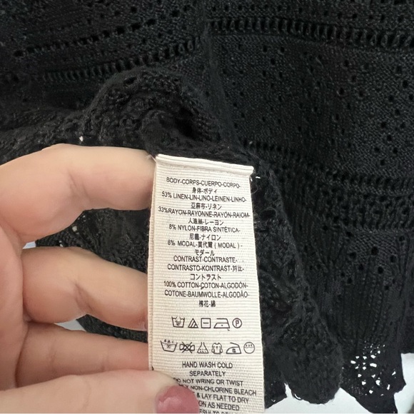 Free People Once Upon A Time Statement Top Black Lace Blouse Shirt Small $148 - Picture 12 of 12